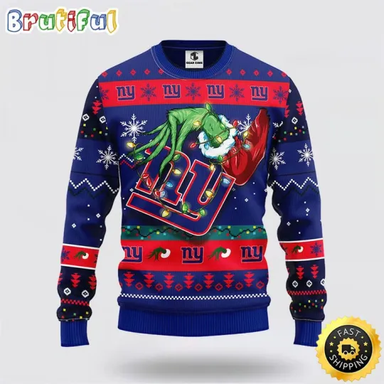 Discover football New Yark Giant Ugly Sweater The Hand Of funny character Ugly Christmas Sweater