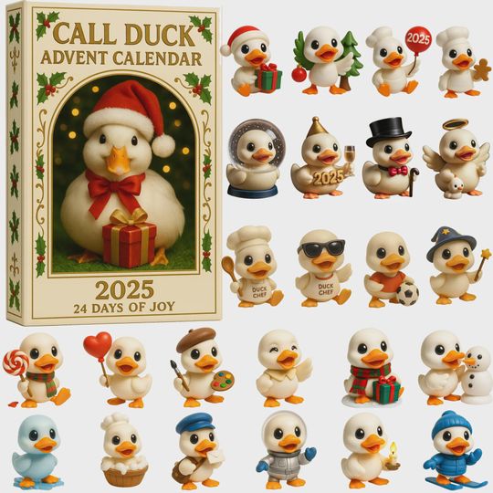 Discover Call Duck Advent Calendar 2025 | 24 Days of Cute Duckling Figurines | Unique Christmas Countdown Gift for Duck Lovers and Kids