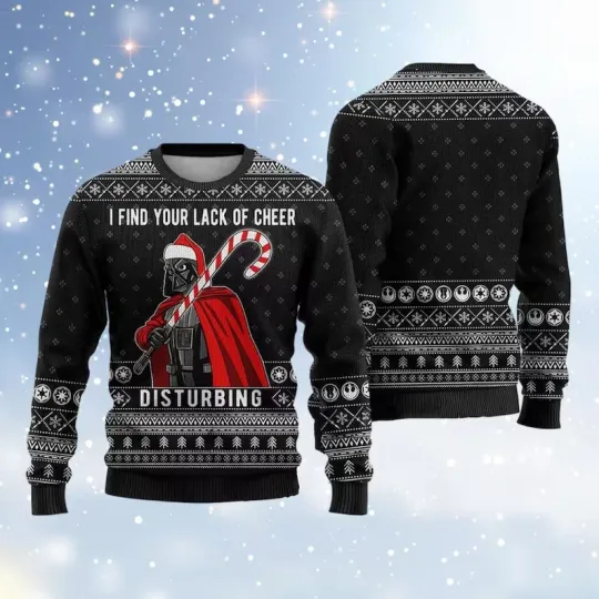Discover BG Disturbing Star War Ugly Christmas Sweater, Darth Vader Xmas Sweater, I Find