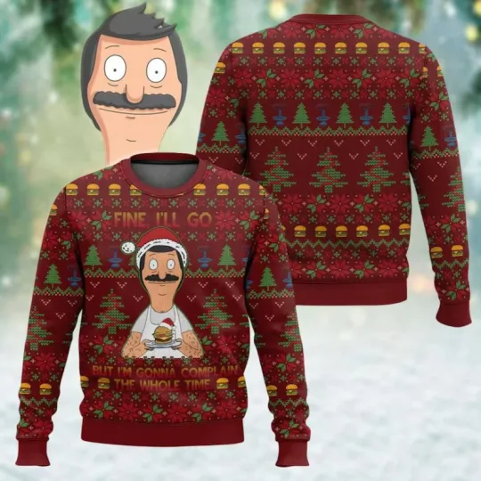 Discover BG Christmas Bob's Burgers Ugly Sweater, Bob Belcher Santa Xmas Sweater, Cartoon