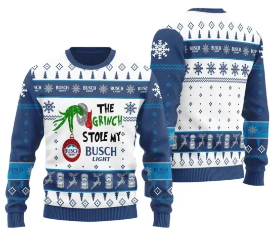 Discover Light Beer Beer Ugly Christmas Sweater – Funny Green Monster Holiday Pullover