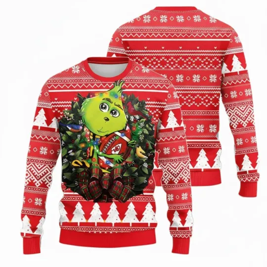 Discover Kansas Football funny character Hug Ugly Christmas Sweater Holiday Pullover
