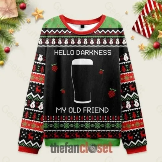 Discover Hello Darkness My Old Friend Black Ugly Christmas Sweater