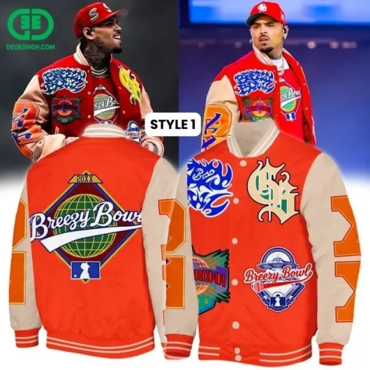 Chris Brown1 Breezy Bowl XX Bomber Jacket Reprint All Sizes
