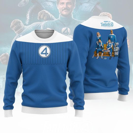 Marvel Fantastic Four First Steps Ugly Christmas Sweater, Superhero Shirt, Fantastic Four Cosplay, Fantastic Four Costume, Movie Shirt