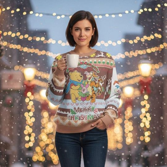 Discover Winnie the Pooh Ugly Christmas Sweater, Tigger Sweater, Disney Christmas Gift For Kids, Xmas Holiday Gift