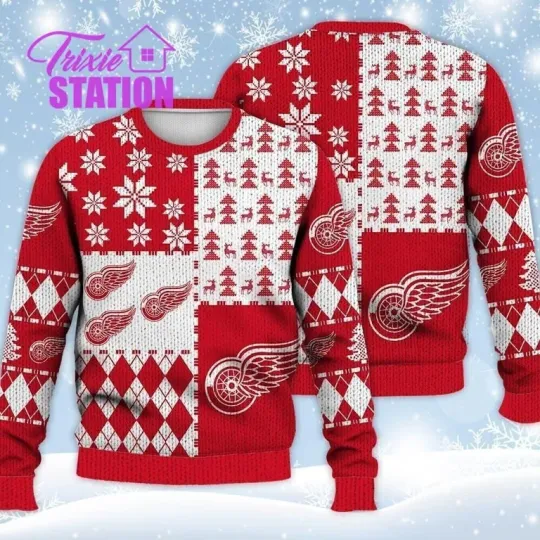 Discover DRW Ugly Sweater Christmas 3D Hoodie Ice Hockey Xmas Shirt