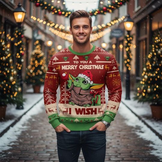 Discover Star Wars Ugly Christmas Sweater, Santa Hat Sweater, Holiday Xmas Gift For Men Women And Kids