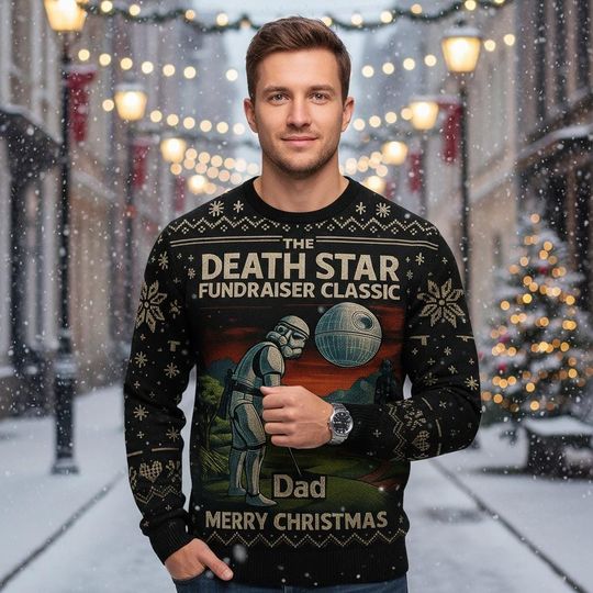 Discover Star Wars Ugly Christmas Sweater, Death Star Sweater, Christmas Gift For Men Women, Xmas Holiday Gift