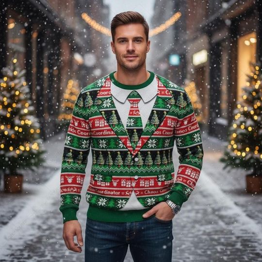 White Christmas Ugly Sweater, Holiday Sweater, Soft Knit Christmas Gift for Men Women, Xmas Holiday Gift