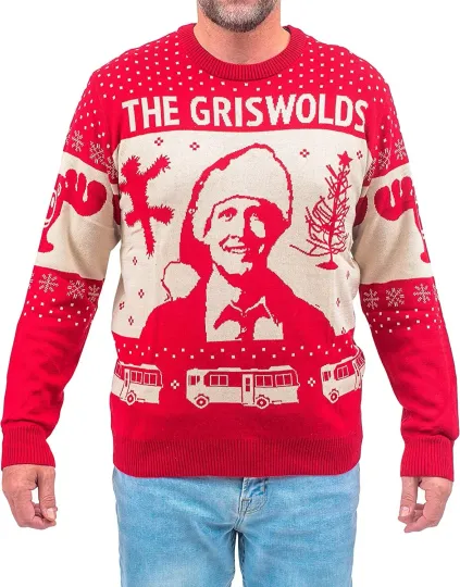 Adult Unisex 1980s Vacation Clark Griswold Threshold Hell Ugly Christmas Sweater