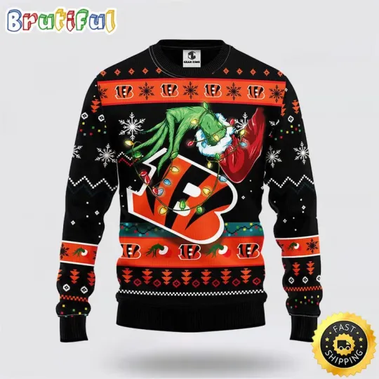 Discover football Cincinnati Bengal Ugly Sweater The Hand Of funny character Ugly Christmas Sweater