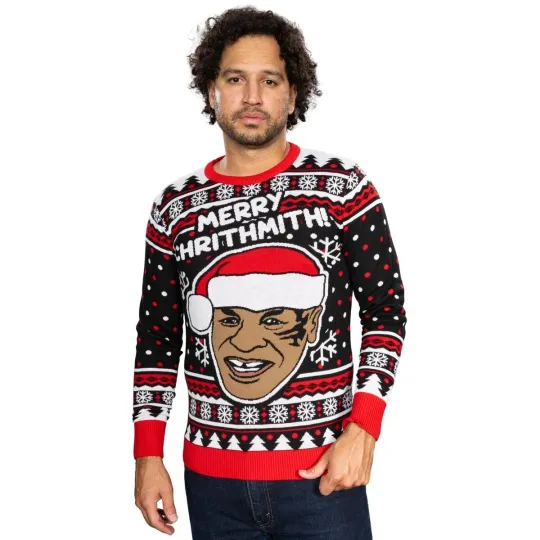 Funny Mike Tyson "Merry Chrithmith!" Ugly Christmas Sweater