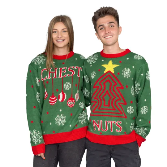 Adult Unisex Chestnuts Christmas Tree Couples Ugly Christmas Sweater