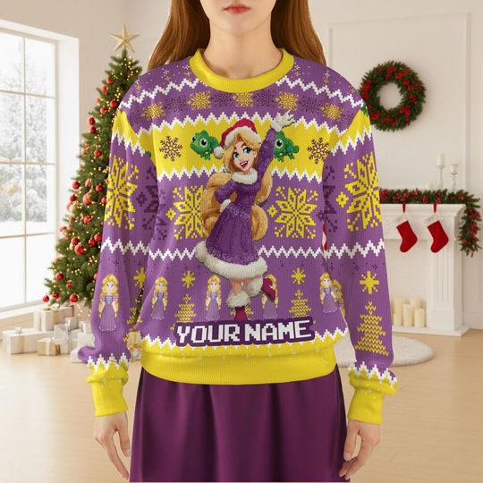 Custom Name Sweater - Princess Rapunzel, Disneyland Paris, Birthday gift for kid, best gifts for her, christmas gift for mom