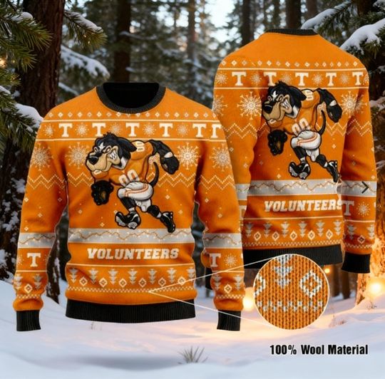 Discover Orange Game Day Christmas Sweater, College Team Fan Holiday Jumper, Football Mascot Xmas Gift, SEC Gameday Apparel, Volunteer State Fan