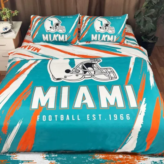 Discover Miami Bedding Football Comforter Set