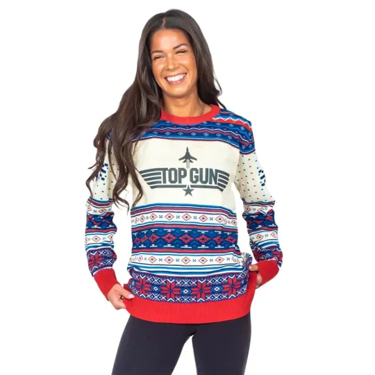 Discover Adult Unisex Top Gun Movie Holiday Ugly Christmas Sweater (S-4XL)