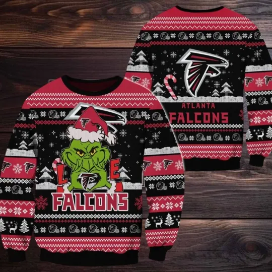 Atlanta funny character Falcons Love Funny Best For Christmas Ugly Sweater
