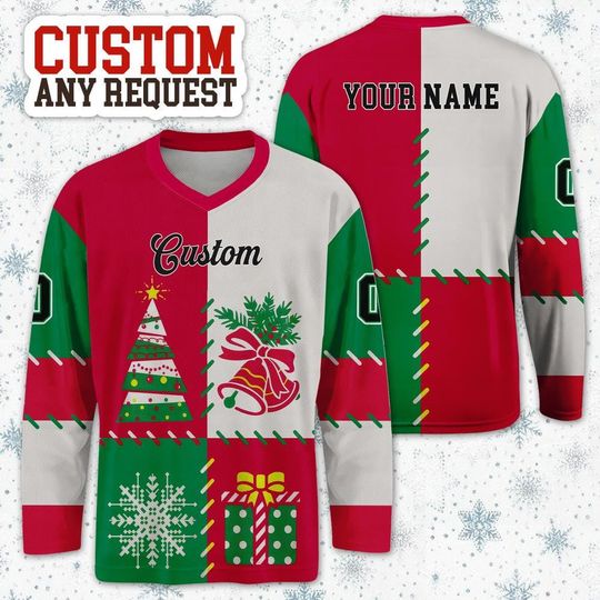 Personalized Ice Hockey V-Neck Jersey for Men, Women, and Kids