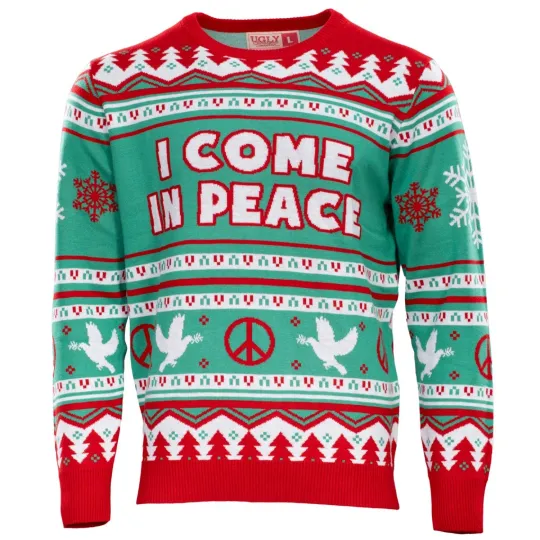Discover I Come in Peace / Peace Funny Couples Adult Unisex Ugly Christmas Sweaters