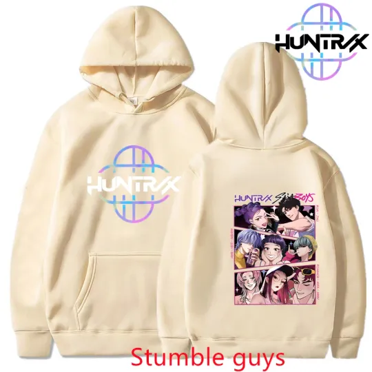 Discover Men New Kpop Demon Hunters Sweatshirt Cartoon Anime Graphic Fall Winter Warm Fashion Sportswear