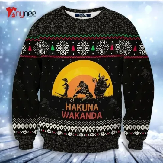 Discover Hakuna Wakanda Marvel Ugly Christmas Sweater- Christmas Gifts 2025