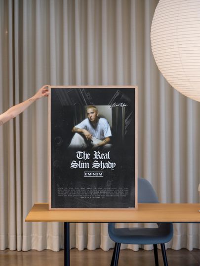 Discover Eminem The Real Slim Shady Poster | Vintage Rap Wall Art | Hip Hop Legend Print