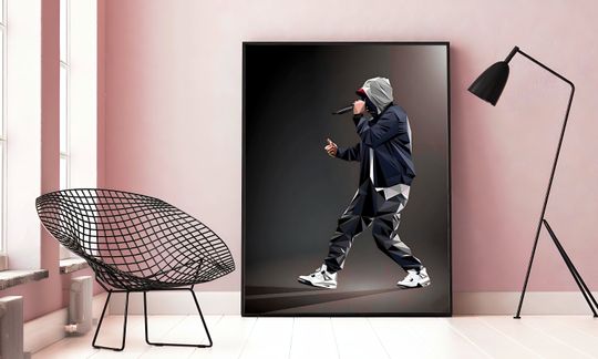 Discover Eminem Poster, Natural wall art, gift idea for rap music lovers