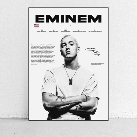 Eminem poster: Minimalistic Eminem poster, Eminem Wall Print, Marshall Mathers Poster
