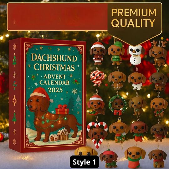 Discover Funny Hot Dog Dachshund Advent Calendar 2025, 24 Mini Puppy, Christmas Countdown Gift for Dog Owners & Animal Lover, Holiday Decor