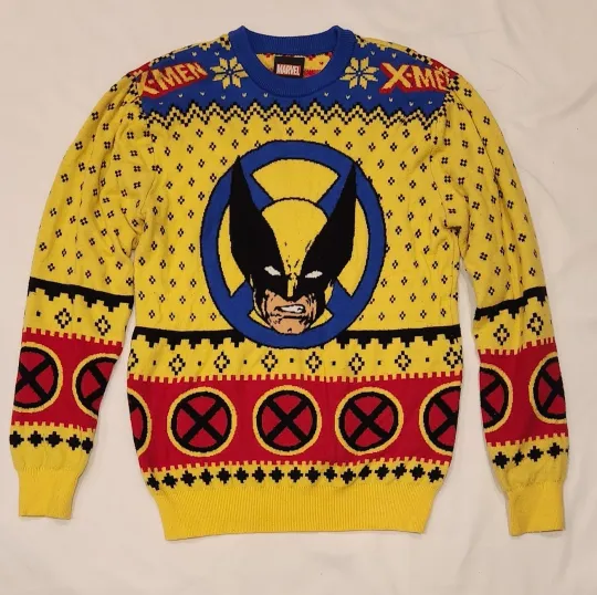 Marvel Wolverine X-Men Ugly Christmas Holiday Sweater Adult