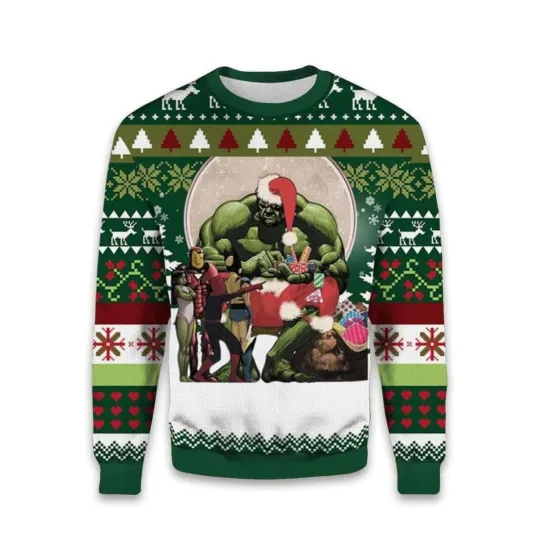 Discover 2025 Hulk Have Yourself a Merry Marvel Ugly Christmas Sweater