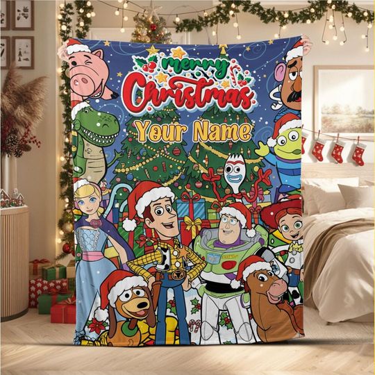 Discover Personalized Toy Story Christmas Blanket and Throw for Kids