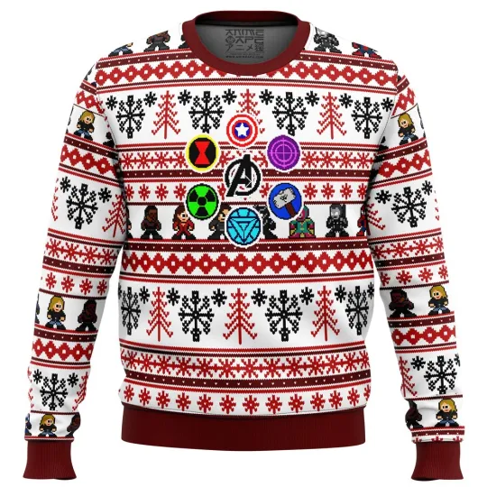 Discover Marvel Avengers Retro Ugly Christmas Sweater- Christmas Gifts 2025