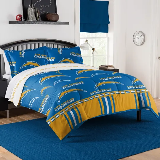 Discover Los Angeles Chargers football 5 Piece Full Bedding Set