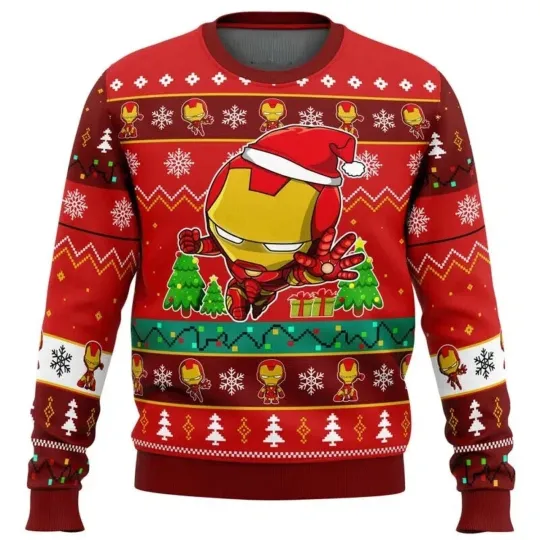 Christmas Iron Man Chibi Marvel Comics Ugly Christmas Sweater