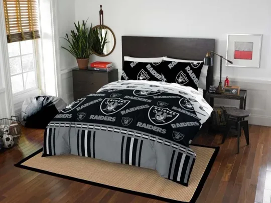Northwest football Adult Bed in a Bag Set Las Vegas Raiders Football Bedding Set