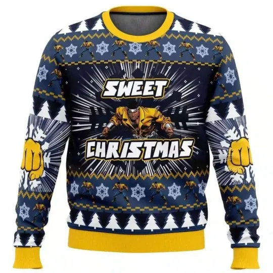2025 Sweet Christmas Luke Cage Marvel Ugly Christmas Sweater