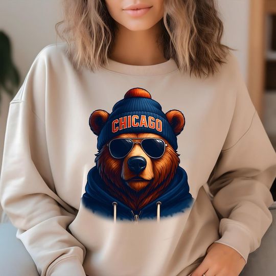 Discover Football Season Chicago Mascot Sweatshirt, State Chicago Team Hoodie, Trendy Chicago Football Fan T-Shirt Gifts, Chicago Football Game Day