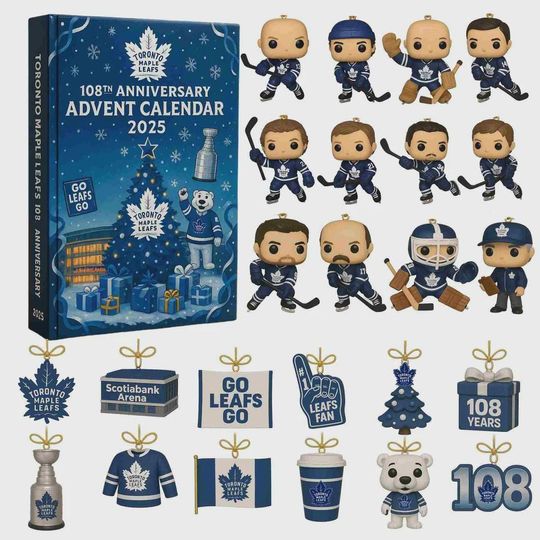 Discover Toronto Maple Leafs 108th Anniversary Advent Calendar, Christmas Countdown Advent Calendar Gift Box With 24 Acrylic Ornaments