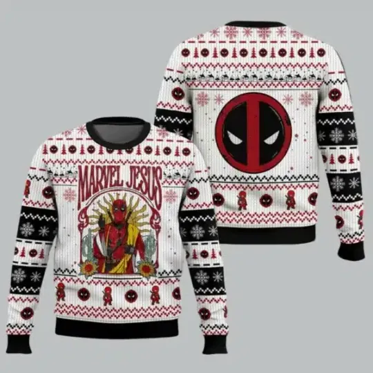 Discover Marvel Jesus Deadpool Ugly Sweater Christmas