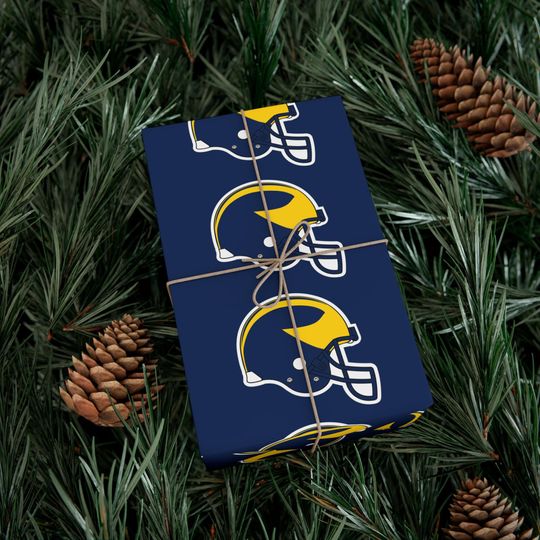 Discover Michigan Go Blue Gift Wrap Papers, Sports Event Wrapping Paper, Team Celebration, Birthday & Holidays, Present Wrap
