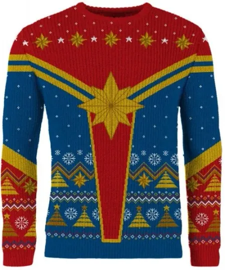 Discover Captain Marvel: Festive Is A Good Look For You Ugly Christmas Sweater
