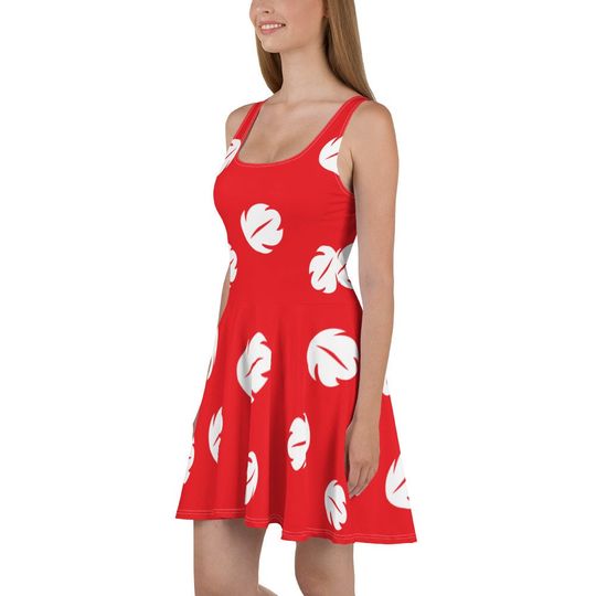 Discover Lilo Red Leaf Skater Dress Disney Bounding Cosplay Halloween Medium