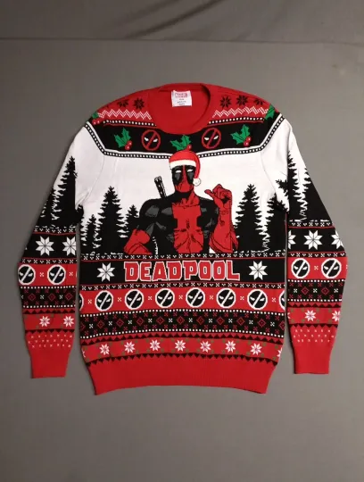 Marvel Deadpool Christmas Jumper Primark Naughty Ugly Xmas Sweater