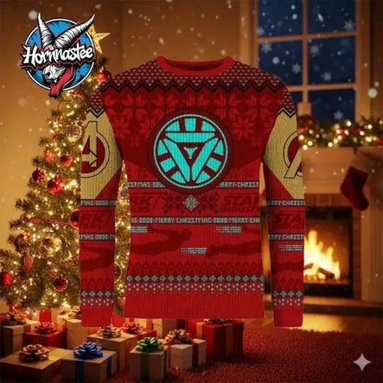 Iron Man I Love Christmas 3000 Marvel Ugly Sweater All Sizes