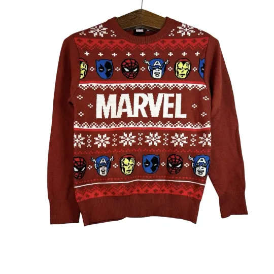 Marvel Avengers Ugly Christmas Sweater Holiday Iron Man Hulk Spiderman