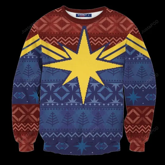 Discover Captain Marvel Christmas Ugly Sweater- Christmas Gifts 2025