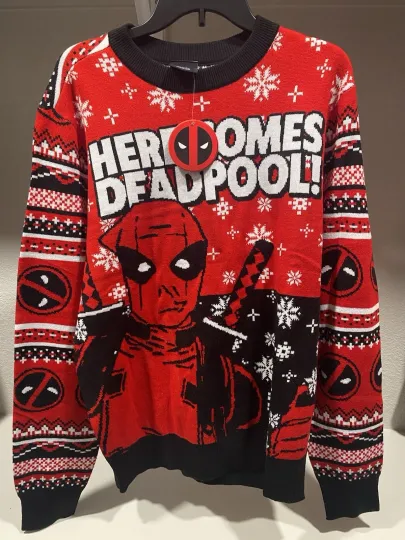 Marvel HERE COMES DEADPOOL! Christmas Holiday Ugly Sweater Exclusive